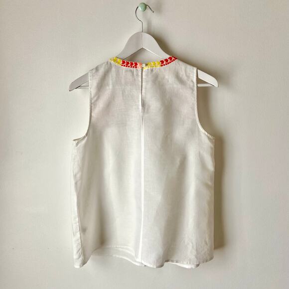 J. Crew Floral Embroidered Tank Top Size 6 - Picture 2 of 7